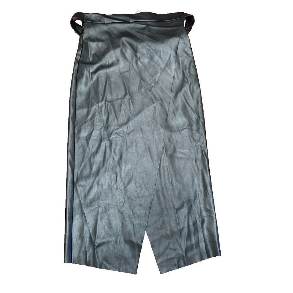 Mdnt:45 Faux Leather High-Waisted Wrap Skirt Size Xl — image 5 of 8